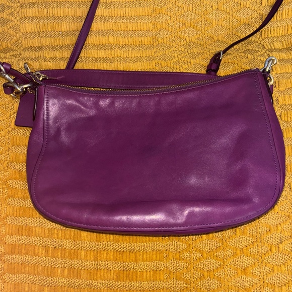 Coach Purple Crossbody Purse with removable strap. Can be worn on the shoulder. - Picture 3 of 5